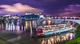 Stern wheel riverboat casino on the Mississippi River Photo