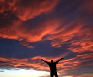 Man Looking Skyward Photo