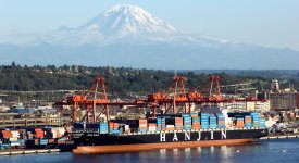 Cargo Ship Waiting to be Unloaded Photo