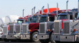 Semi-trailer Trucks Parked Photo