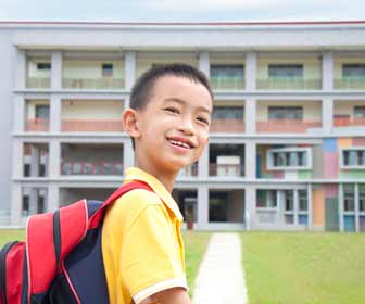 Taiwanese Student Poses for Picture before First Day of School Photo