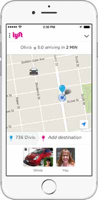 Lyft iPhone App Screenshot