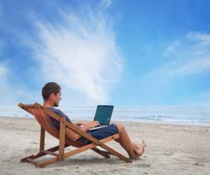 Man Searching For Summer Jobs On Beach Picture