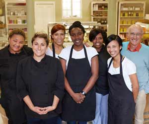 Restaurant Staff from Famous Los Angeles Restaurant Poses for Photo