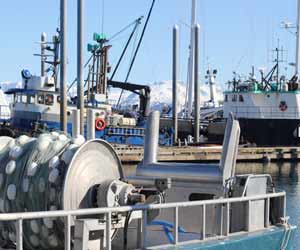 Alaska Salmon Fishing Gillnetting Boat in Harbor