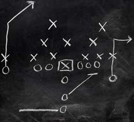 Football Pass Play Coaching Diagram