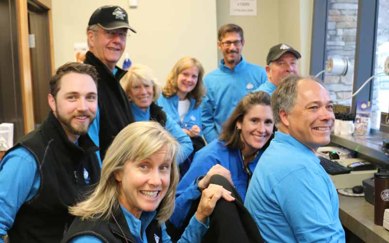 Diamond Peak Ski Resort Ticket Office Staff Pose for Picture