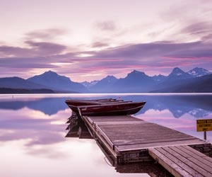 Reflection in Lake McDonald in Glacier National Park in Montana