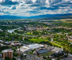 View of Missoula, Montana overlooking this mountain town