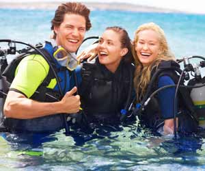 SCUBA Divers Pose in Pool