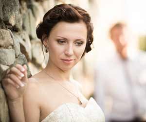 Bride Wearing Hair Wig