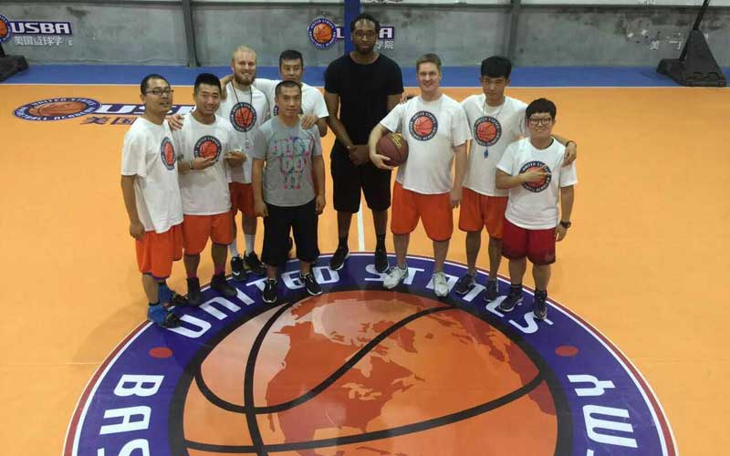 Chinese Youth Basketball USBA Players with Coaches